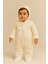 Bebek Teddy Desenli Içi Peluş Kapüşonlu Tulum Ekru 1