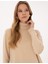 Kadın Bej Comfort Fit Tam Balıkçı Yaka Basic Kazak 50316385-VR011 2