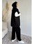 Fermuarlı Kapüşonlu Yelek Tunik Pantolon Tesettür Üçlü Takım P-00019187 4