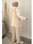 Kapüşonlu Yelek Tunik Pantolon Tesettür Üç Lü Takım P-00019144 4