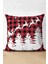Renkli Ekose Noel Baba Geyikleri Modern Süet Yastık Kılıfı 1