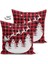 Renkli Ekose Noel Baba Geyikleri Modern Süet Yastık Kılıfı 2