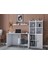 Modüler Oyuncu Masası Kitaplıklı Kapaklı Dolaplı Raflı Depolama Seti BEYAZ-NRG-OYNM-1002 2