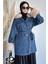 Tesettür Yaka Kol Kürk Detaylı Jean Kot Ceket P-00018980 2