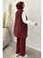 Kapüşonlu Yelek Tunik Pantolon Tesettür Üç Lü Takım P-00019144 5