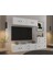 Modüler Tv Ünitesi – 4 Kapaklı Üst Blok + Alçak Dolap & Çekmeceler (Tv Ünitesi, BEYAZ)-NRG-TVT-1014 2