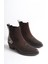 Kadın Bot Western Kovboy Kahverengi Lastikli Nakış Detaylı Agatha 1