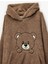 Ayıcık Işlemeli Uzun Kollu Kapüşonlu Oversize Peluş Sabahlık 3