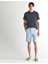 Erkek Mavi Slim Fit Şort 1