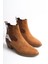 Kadın Bot Western Kovboy Taba Rengi Lastikli Nakış Detaylı Agatha 3