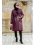 Yün Kaplamalı Deri Kaban-Bordo 1