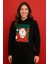 Yılbaşı Temalı Noel Baba Baskılı Kapüşonlu 3 Iplik Şardonlu Sweatshirt – Özel Koleksiyo 1