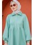Fermuarlı Üç Iplik Şardonlu Sweat Elbise-Mint 2