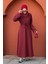 Royal Pufy Dalgıç Relax Elbise-Bordo 4
