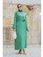 Krep Anvelop Bağlamalı Etek Bluz Takım-Mint 3