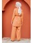 Mist Krep Tunik Pantolon Takım-Turuncu 4