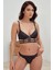 Deri Görünümlü Balenli Destekli Dolgulu Askıları Çıkabilen Fermuarlı Dantelli Büstiyer Sütyen ve Slip Takım 1