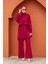 Mist Krep Tunik Pantolon Takım-Bordo 3