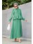 Emy Krep Fırfır Bluz Etekli Takım-Mint 5