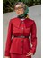 Pufy Dalgıç Ceket Etek Kemerli Takım-Bordo 2