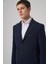 Erkek Lacivert Düz Sivri Yaka Dynamic Fit Kaban 4