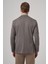 Erkek Gri Örme Trend Desenli Slim Fit Mono Yaka Ceket 5