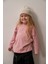 Pembe Nakışlı Oversize Uzun Kollu T-Shirt 2