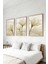 Modern Floral Çiçek Temalı 3'lü Tablo - Ahşap Çerçeveli Tablo -Duvar Tablosu-Salon Yatak Odası Tablo 1