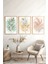 Minimalist Bohem Ahşap Çerçeveli Tablo - 3'lü Tablo Seti - Duvar Tablosu - Üçlü Tablo 1