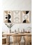 Modern Soyut Bohem 3'lü Tablo Seti - Ahşap Çerçeveli Tablo - Duvar Tablosu - Üçlü Tablo 1