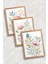 Bohem Çiçek Temalı Ahşap Çerçeveli Tablo - 3'lü Tablo Set - Duvar Tablosu - Üçlü Tablo 2