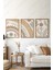 Bohem Minimalist Ahşap Çerçeveli Tablo - 3'lü Tablo Seti - Duvar Tablosu - Üçlü Tablo 1