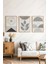 Soyut Bohem Modern Ahşap Çerçeveli Tablo - 3'lü Tablo Seti - Duvar Tablosu - Üçlü Tablo 1