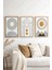 Modern Soyut Minimalist Ahşap Çerçeveli Tablo - 3'lü Tablo Seti - Duvar Tablosu - Üçlü Tablo 1