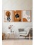 Modern Bohem Ahşap Çerçeveli Tablo - 3'lü Tablo Seti - Duvar Tablosu - Üçlü Tablo 3