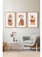 Minimalist Bohem Ahşap Çerçeveli Tablo - 3'lü Tablo Seti - Duvar Tablosu - Üçlü Tablo 1