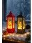 Işıklı Noel Feneri 2’li Set, Noel Baba ve Kardan Adam Temalı Yılbaşı Dekoru, 14 cm 1