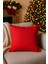 Yılbaşı Temalı Düz Kırmızı Dekoratif Kırlent Kılıfı 43X43 cm - Sadece Kılıf - Düz Renk 1