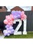 Pastel Lila ve Pembe Balon Zinciri 70 Adet+ 5 mt Balon Zinciri 1