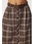 Kemerli Kareli Midi Poliviskon Etek LRG0047 Kahverengi 3