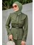 Pufy Dalgıç Ceket Etek Kemerli Takım-Haki 2