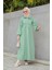 Yakalı Üç Iplik Spor Robalı Elbise-Mint 5