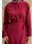 Krep Anvelop Bağlamalı Etek Bluz Takım-Bordo 2