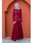 Queny Asil Bluz Etek Abiye Takım-Bordo 5