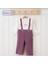 Kız Çocuk Mürdüm Fitilli Örme Fırfırlı Tulum Salopet 2'li Takım 831668 1