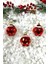 Kırmızı Metalik Noel Baba Ağaç Süsü 6 Cm, 3'lü Set, Yılbaşı Dekorasyonu 6
