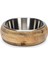Mtxdpn Beeztees Dbl Köpek Mama Su Kabı, Dışı Masif Ahşap, Paslanmaz Çelik, 21CM, 1300ML 1