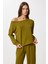Açık Omuzlu Modal Alt-Üst Takım LBY0027 Zeytin Yeşili 3