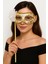 Lüks Taşlı Saplı Maskeli Balo Maskesi Beyaz Renk 35 cm 1