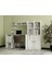Modüler Ofis Çalışma Masası Kitaplıklı Çekmeceli Dolaplı BEYAZ-NRG-OFM-1001 1